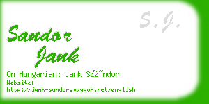 sandor jank business card